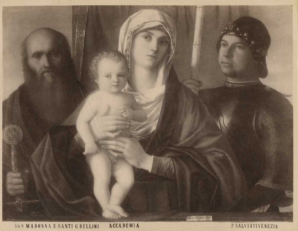 Dipinti - Madonna col Bambino S. Paolo e S. Giorgio (positivo) di Bellini, Giovanni, Salviati, P (primo quarto XX)