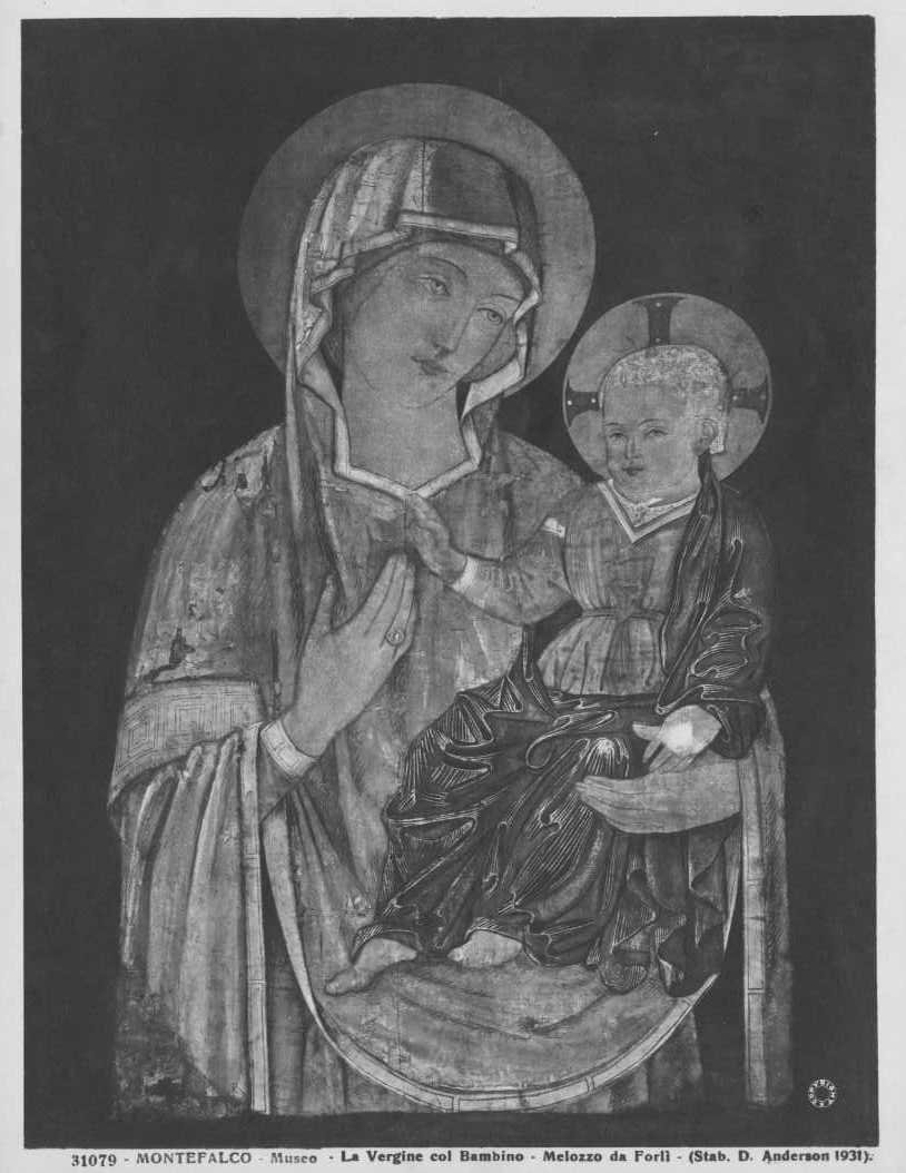 Melozzo da Forlì (attr.)/ Copia della Madonna di S. Luca/ Montefalco/ Museo di S. Francesco (positivo) di Melozzo da Forlì (attr), Anderson, Domenico (XX)