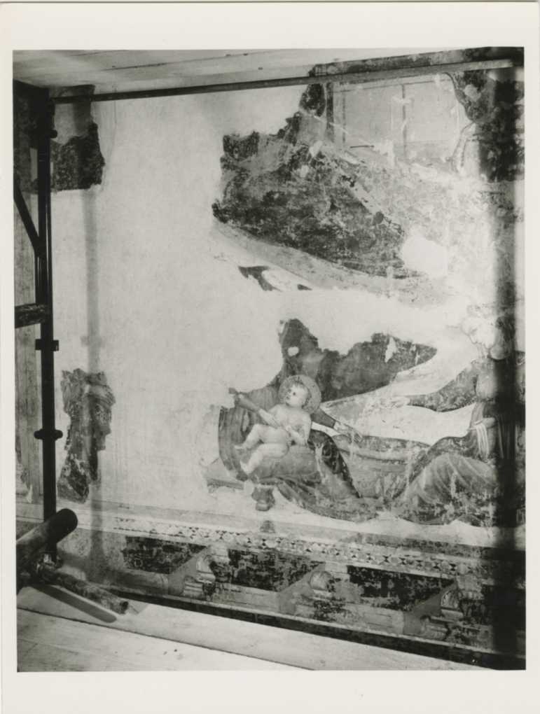 Giovanni da Rimini/ Natività/ Chiesa di Sant'Agostino/ Rimini/ particolare della Madonna col Bambino (positivo) di Giovanni Francesco da Rimini, Gabinetto Fotografico Soprintendenza (XX)