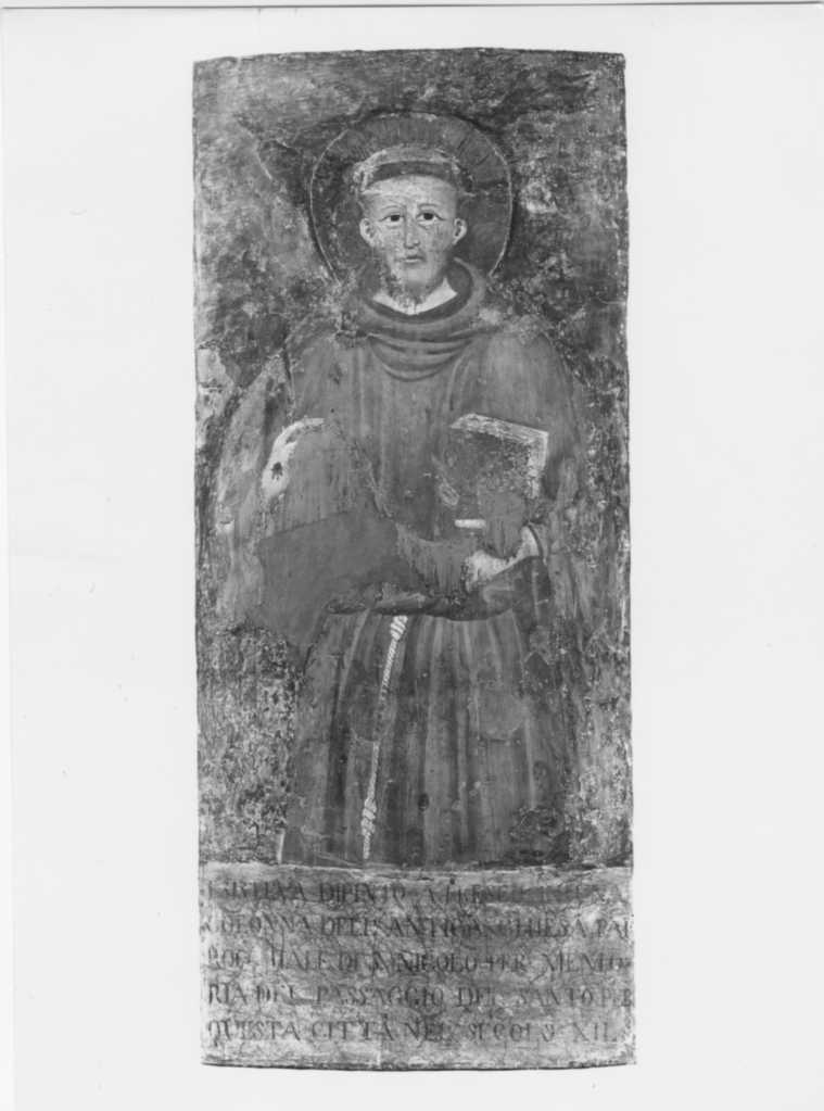 Affreschi - San Francesco (positivo) di Anonimo - Scuola riminese del XIV secolo (XX)