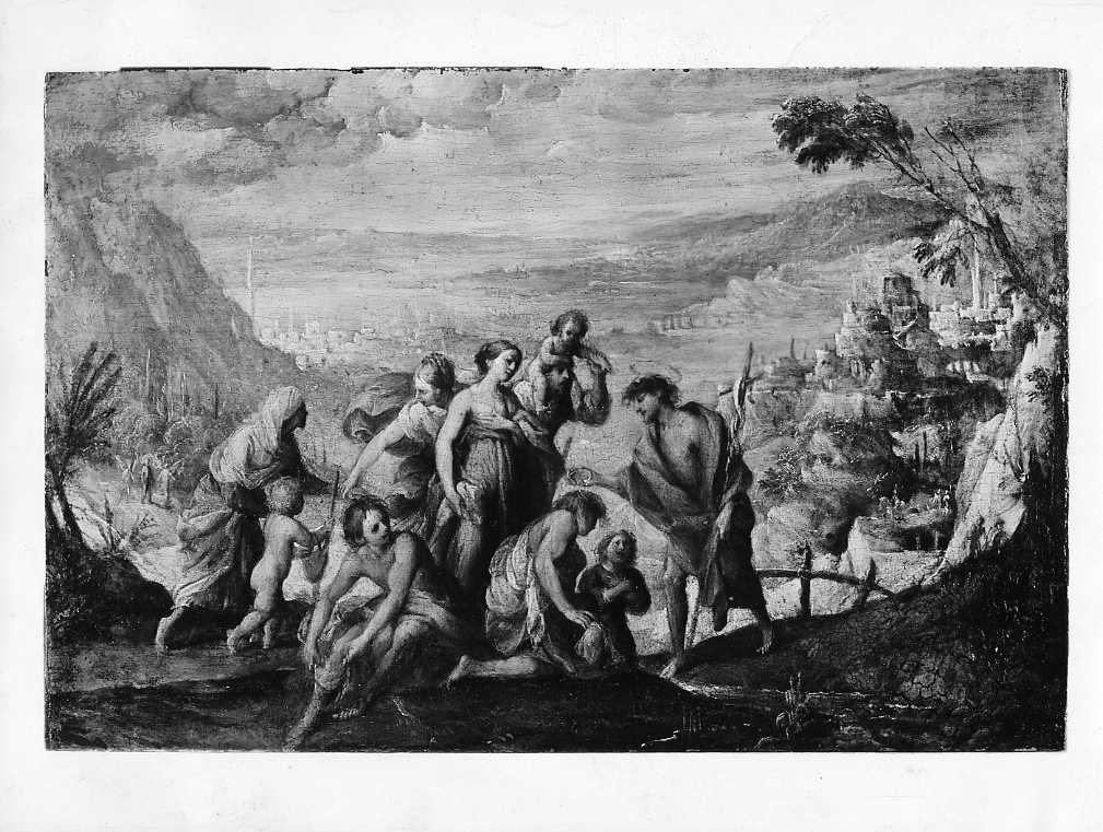 Dipinti - S. Giovanni Battista battezza le folle (positivo) di Mastelletta, il, Anonimo (XX)