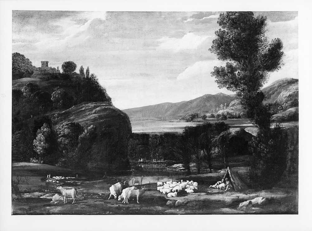 Tassi, A. (attr.)/ Paesaggio con un pastore e armenti/ Roma / Pinacoteca Capitolina (positivo) di Tassi, Agostino (attr), Villani & Figli (ditta) (XX)