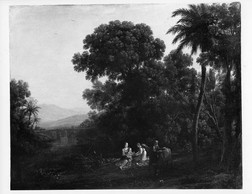 Lorrain, C./ Paesaggio con il riposo nella fuga in Egitto/ Roma/ Galleria Doria Pamphilj (positivo) di Lorrain, Claude, Villani & Figli (ditta) (XX)