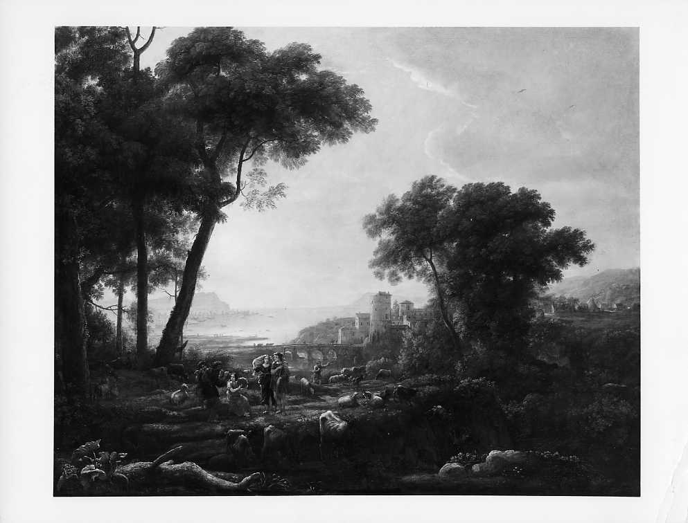 Dipinti - Paesaggio con danza campestre (positivo) di Lorrain, Claude, Villani & Figli (ditta) (XX)
