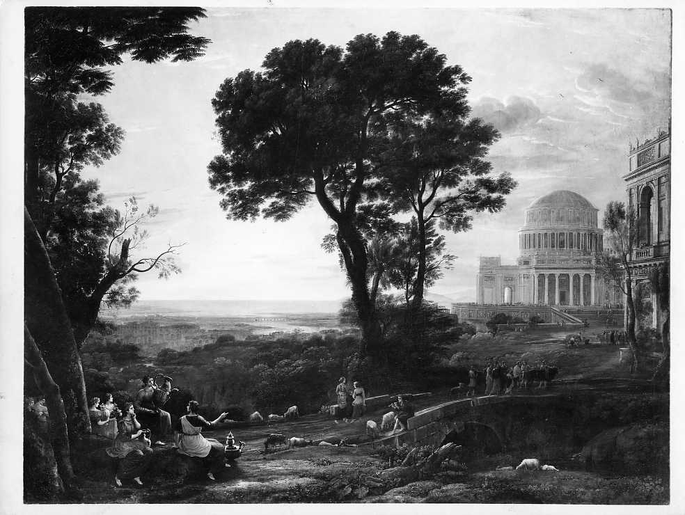 Dipinti - Veduta di Delfi con una processione (positivo) di Lorrain, Claude, Villani & Figli (ditta) (XX)