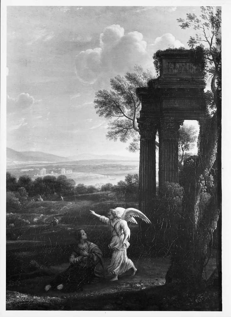 Dipinti - Paesaggio con Agar e l'angelo (positivo) di Lorrain, Claude, Villani & Figli (ditta) (XX)