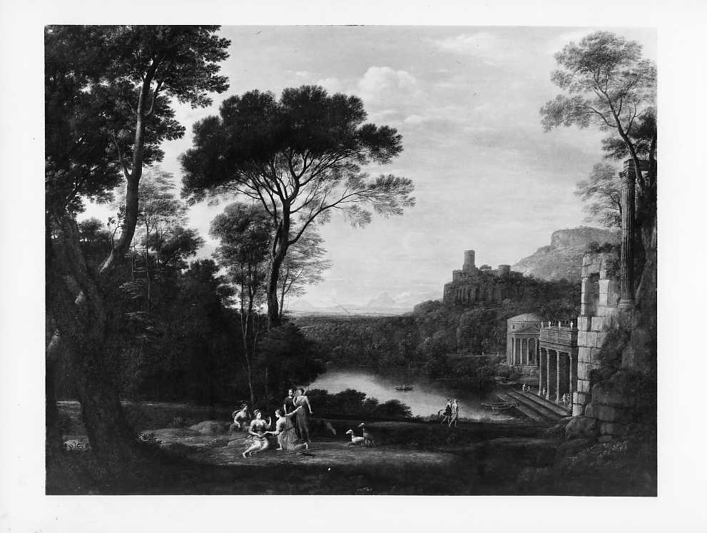 Dipinti - Paesaggio con la ninfa Egeria (positivo) di Lorrain, Claude, Villani & Figli (ditta) (XX)