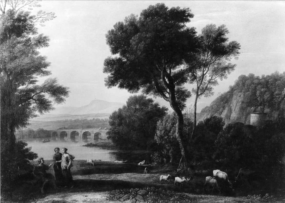 Dipinti - Paesaggio con coppia mitologica (positivo) di Lorrain, Claude, National Museum of Wales (XX)