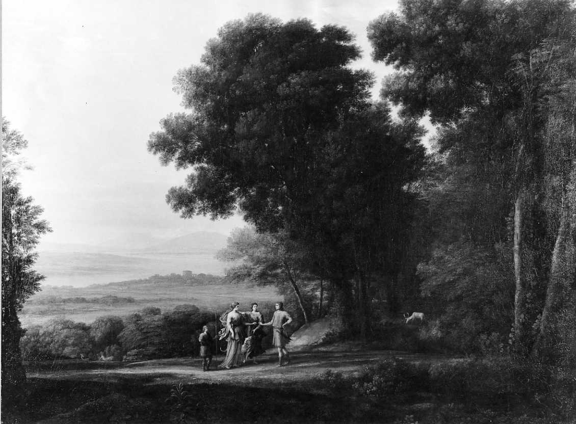 Dipinti - Paesaggio con incontro di Cefalo e Procri (positivo) di Lorrain, Claude, National Museum of Wales (XX)