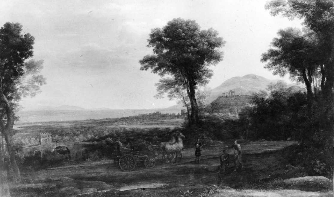 Dipinti - Paesaggio con Filippo che battezza l'eunuco (positivo) di Lorrain, Claude, National Museum of Wales (XX)