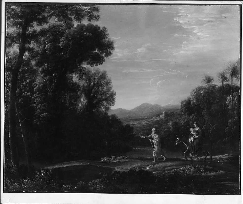 Dipinti - Paesaggio con la fuga in Egitto (positivo) di Lorrain, Claude, Fein, Otto (XX)