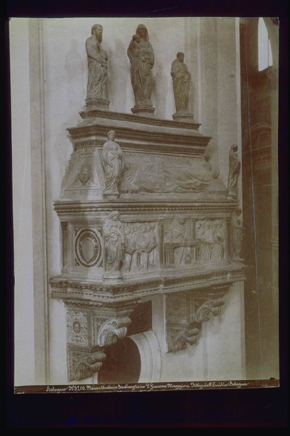 Bologna-Chiese-Monumenti sepolcrali (positivo) di Jacopo della Quercia, Fotografia dell'Emilia (XIX)