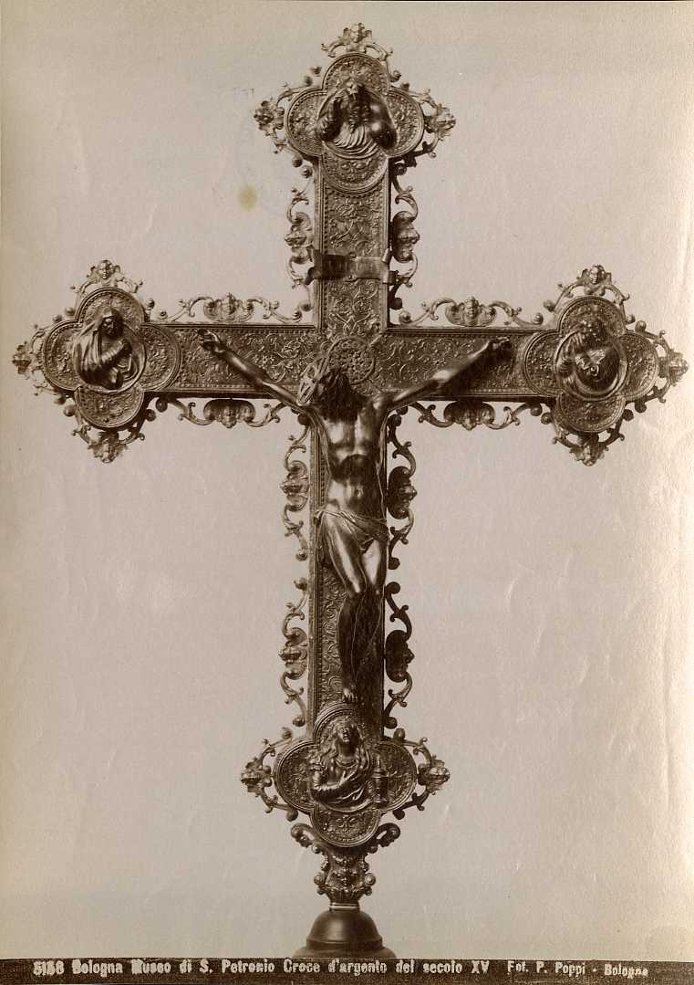 Suppellettile liturgica - Croce (positivo) di Battista del Gambaro, Poppi, Pietro (ditta) (XIX/ XX)