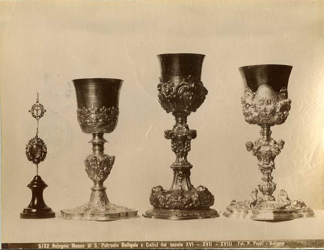 Suppellettile liturgica - Calici - Reliquiari (positivo) di Poppi, Pietro (ditta) - ambito Italia settentrionale (XIX/ XX)