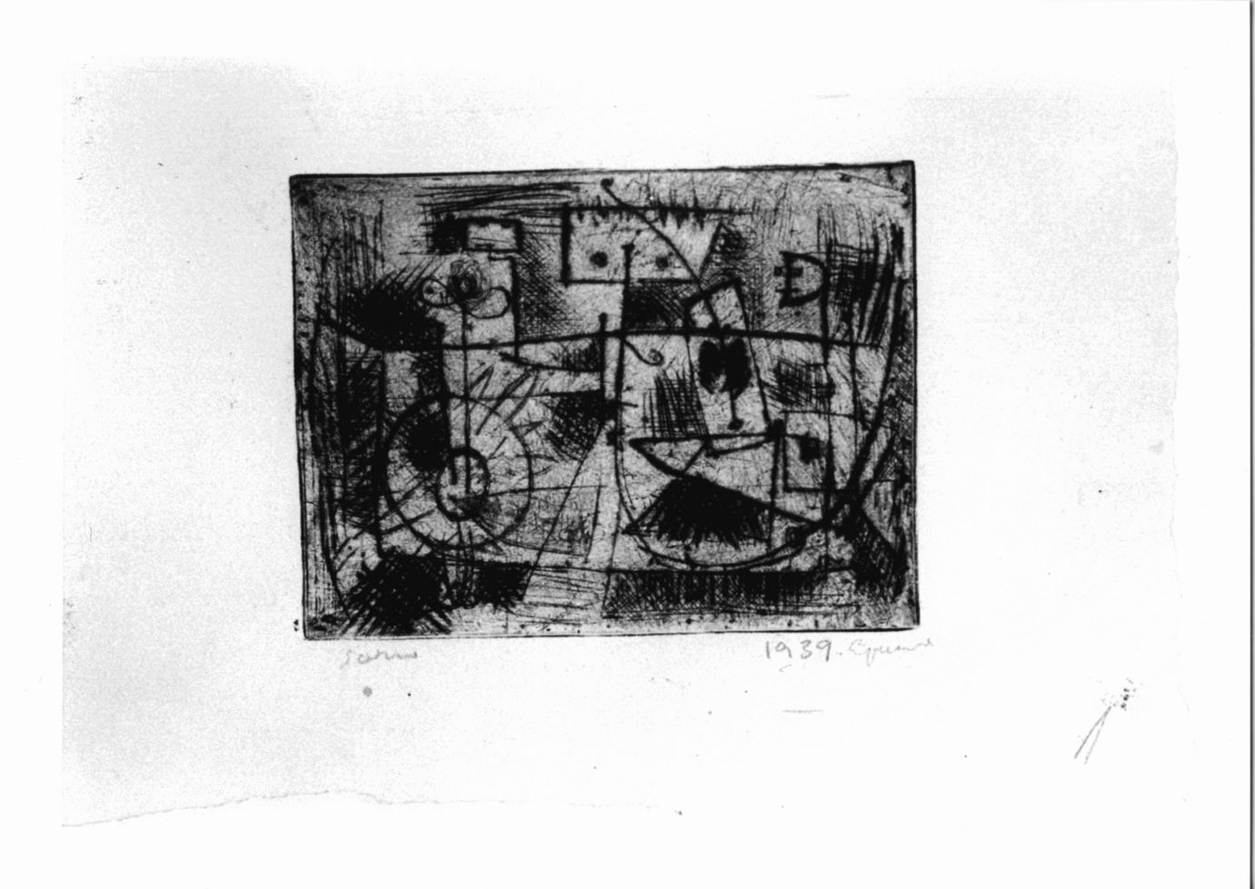 Tête carrèe, composizione astratta (stampa) di Jorn Asger (sec. XX)