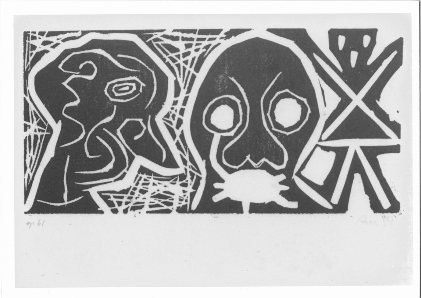 Op 61, Volti e figura (stampa) di Mertz Albert (sec. XX)