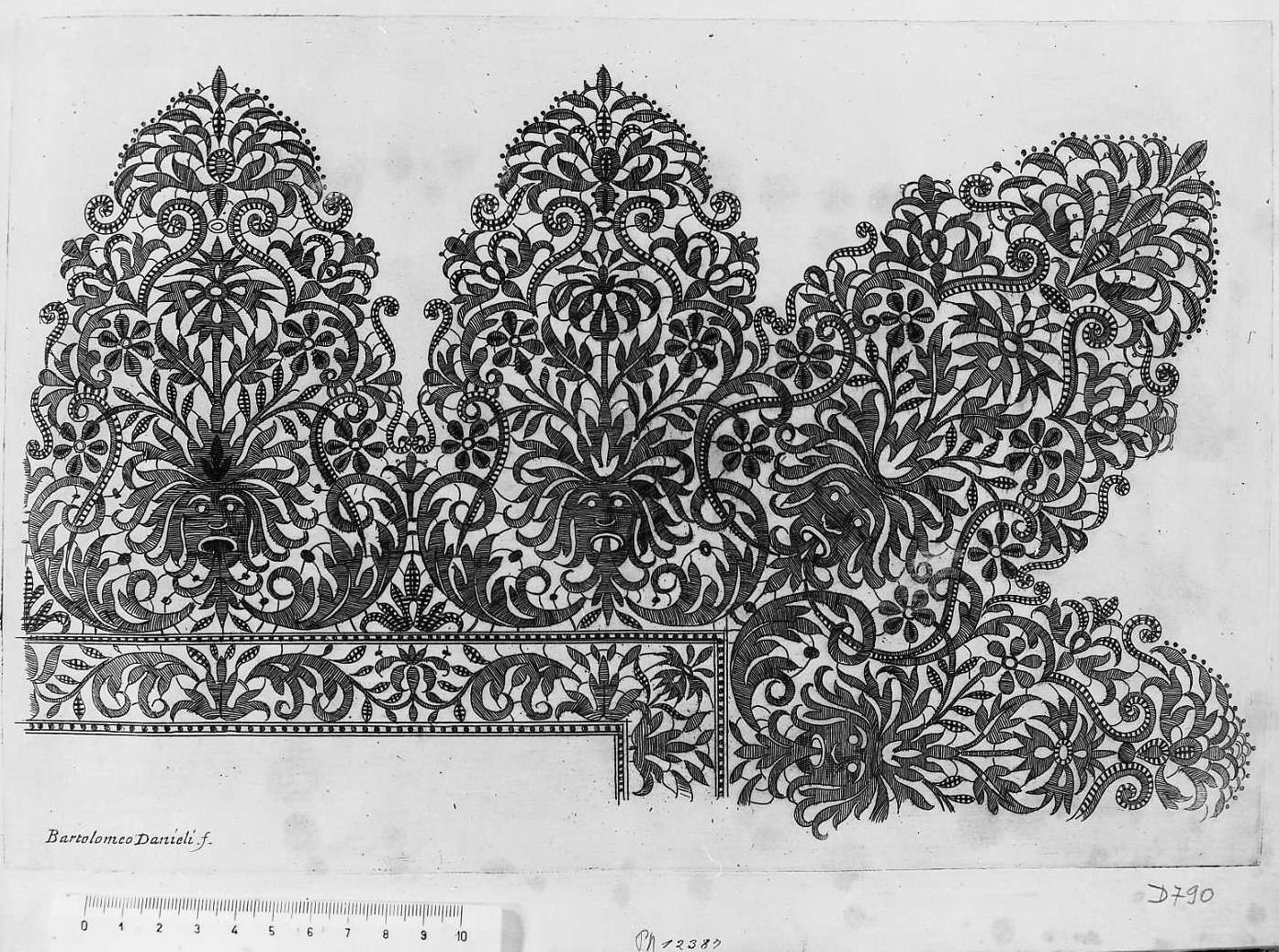 Operetta d'intagliati lavori: un merletto a fiorami, libro (stampa tagliata) di Danieli Bartolomeo (prima metà sec. XVII)