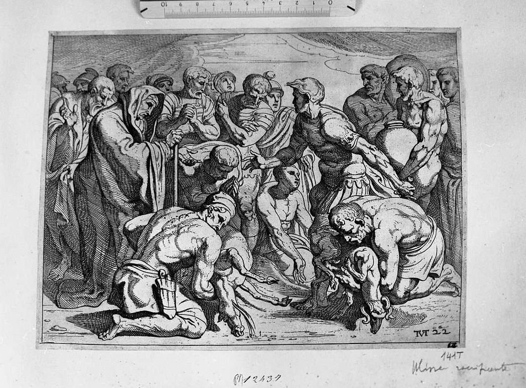 Ulisse sacrificante, Storie di Ulisse (stampa tagliata) di Van Thulden Theodoor (sec. XVII)