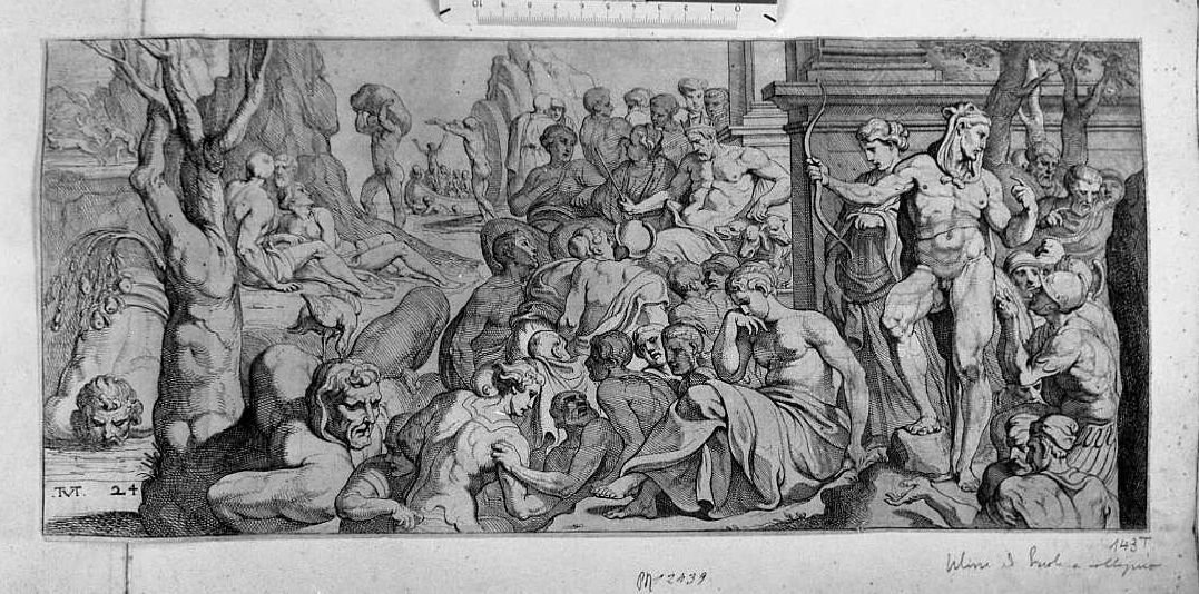 Ulisse ed Ercole a colloquio, Storie di Ulisse (stampa tagliata) di Van Thulden Theodoor (sec. XVII)