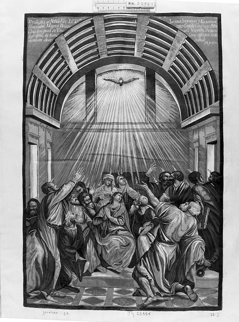 La Pentecoste, Pentecoste (stampa a colori) di Jackson John Baptist (sec. XVIII)