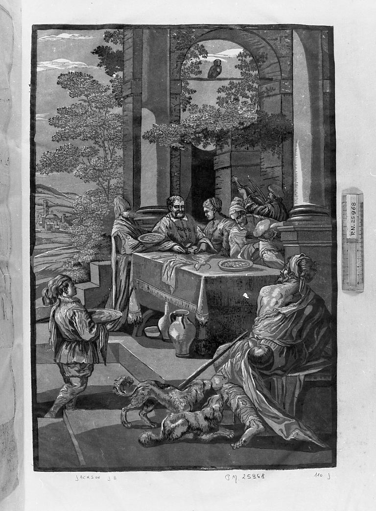 Banchetto, banchetto all'aperto (stampa a colori) di Jackson John Baptist (sec. XVIII)