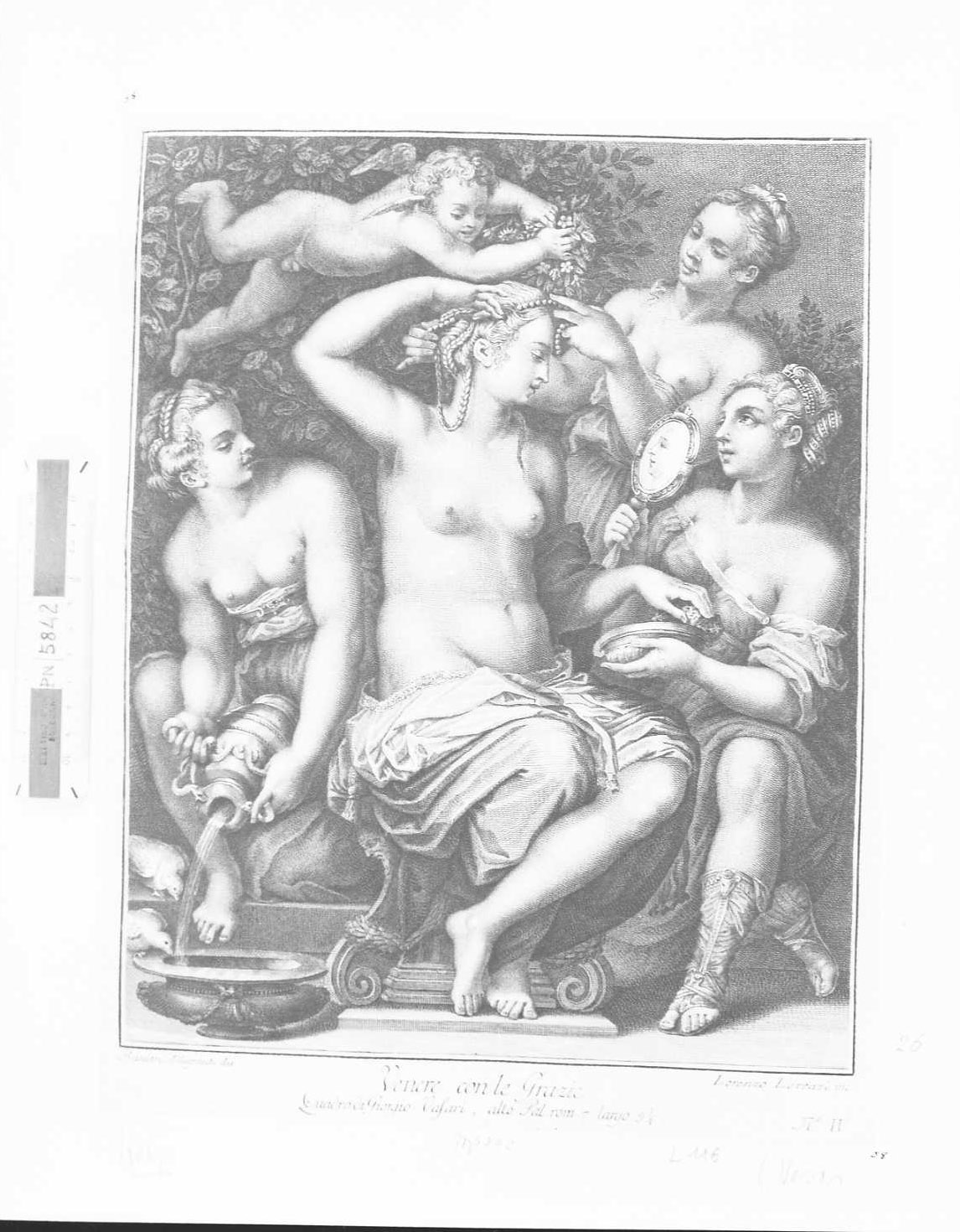 Venere e le Grazie, Venere (stampa tagliata) di Lorenzi Lorenzo (sec. XVIII)