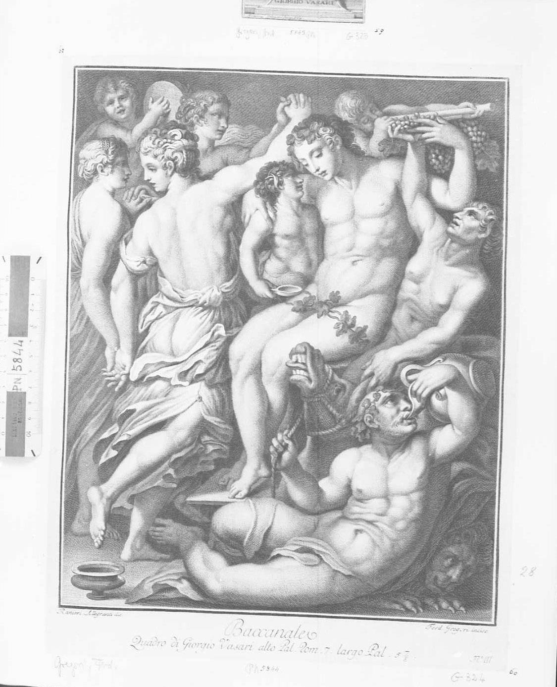 Baccanale, baccanale (stampa tagliata) di Gregori Ferdinando (secc. XVIII/ XIX)