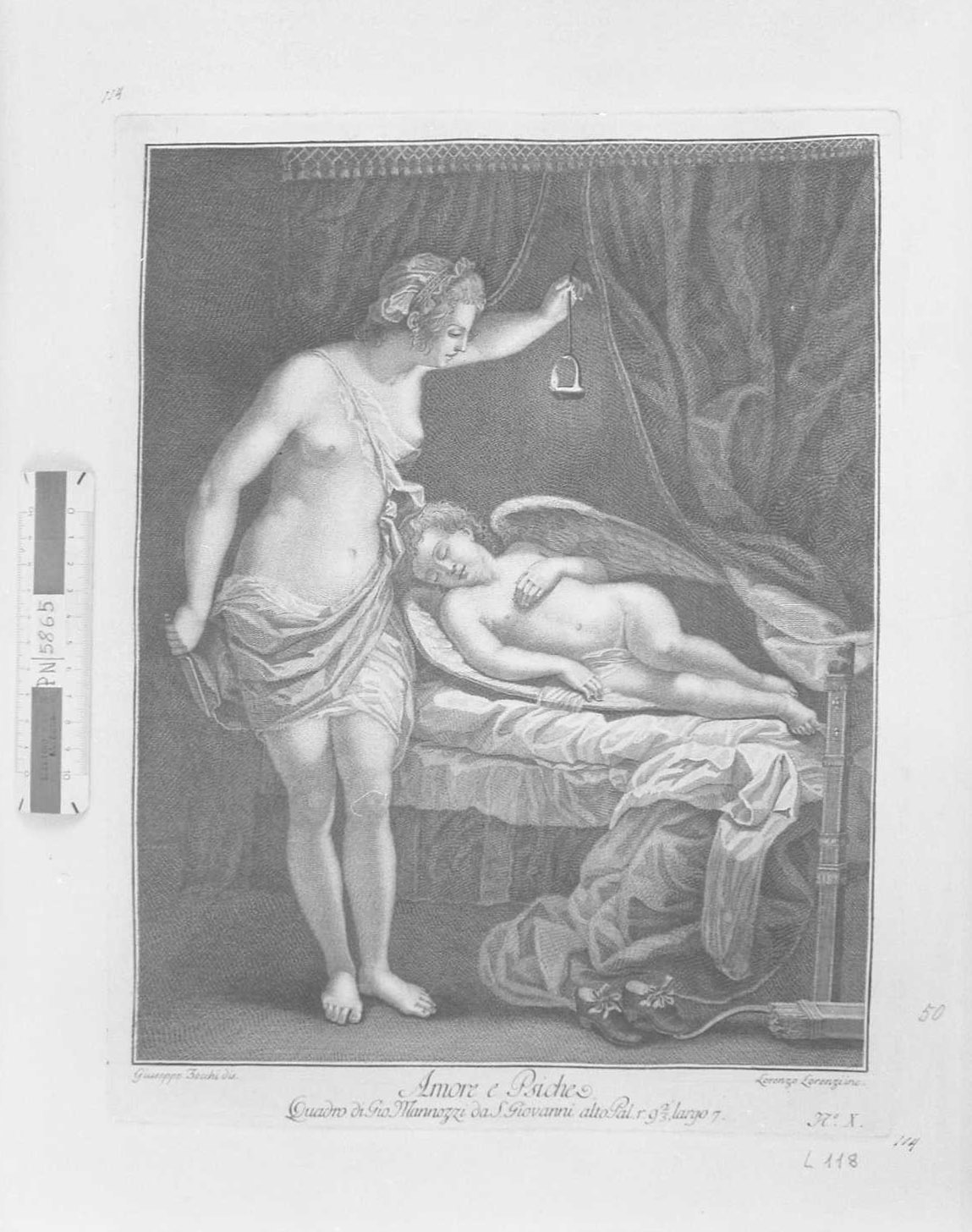 Amore e Psiche, Allegorie (stampa) di Lorenzi Lorenzo (sec. XVIII)