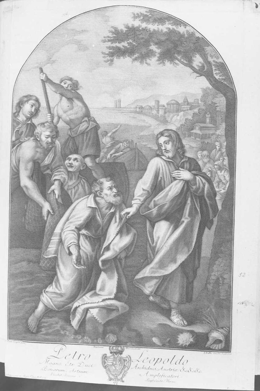 Cristo chiama Pietro all'apostolato, Cristo (stampa) di Cecchi Giovanni Battista (secc. XVIII/ XIX)
