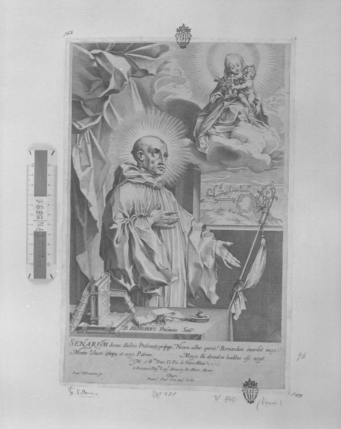 San Bernardo, Santi (stampa tagliata) di Villamena Francesco (secc. XVI/ XVII)