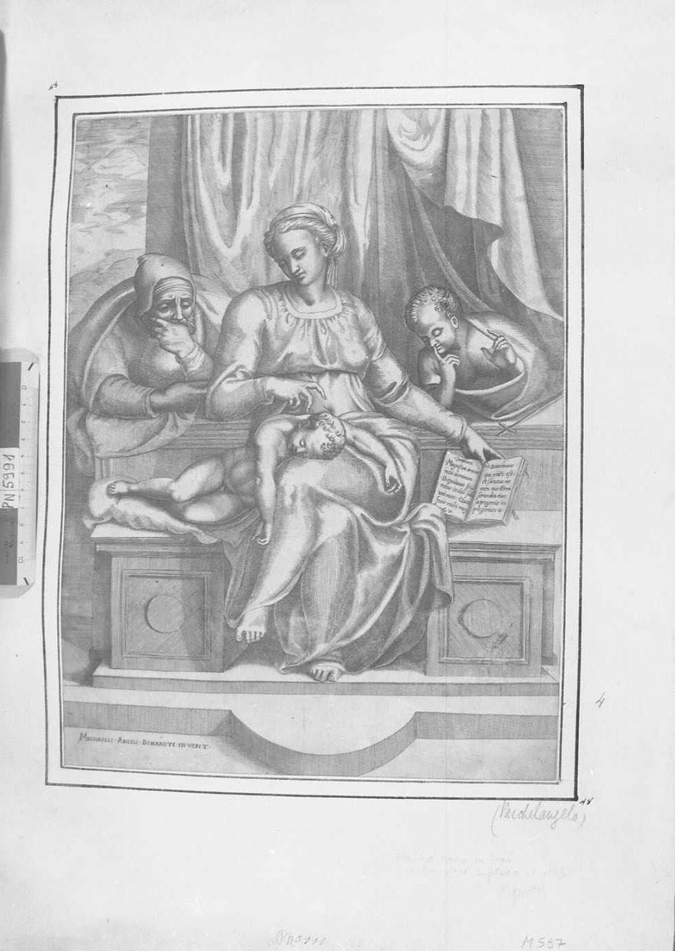 Madonna del Silenzio, Vergine con Santi (stampa tagliata) - ambito italiano (sec. XVII)