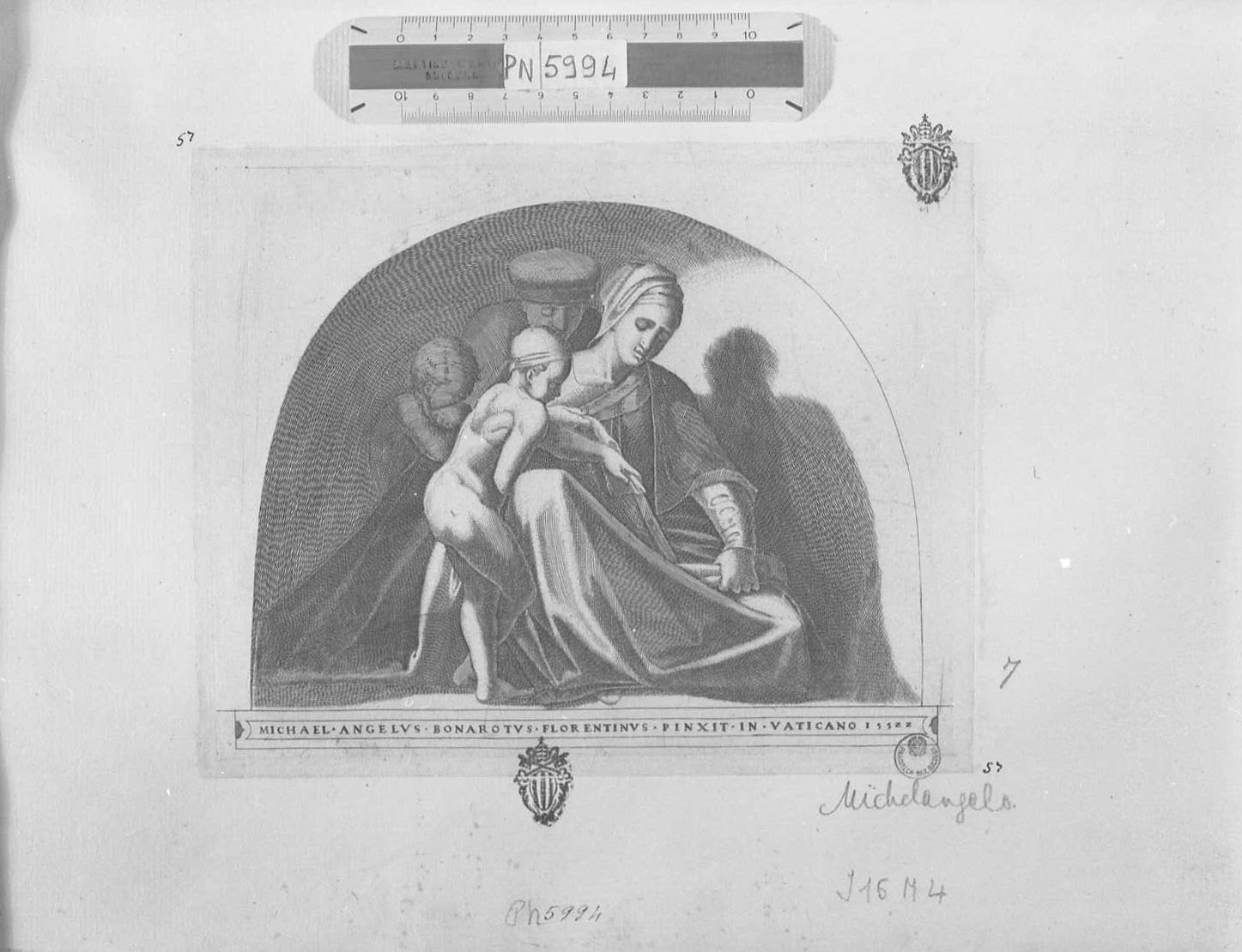 Sacra Famiglia con San Giovannino, Sacra Famiglia (stampa tagliata) - ambito fiorentino (sec. XVII)