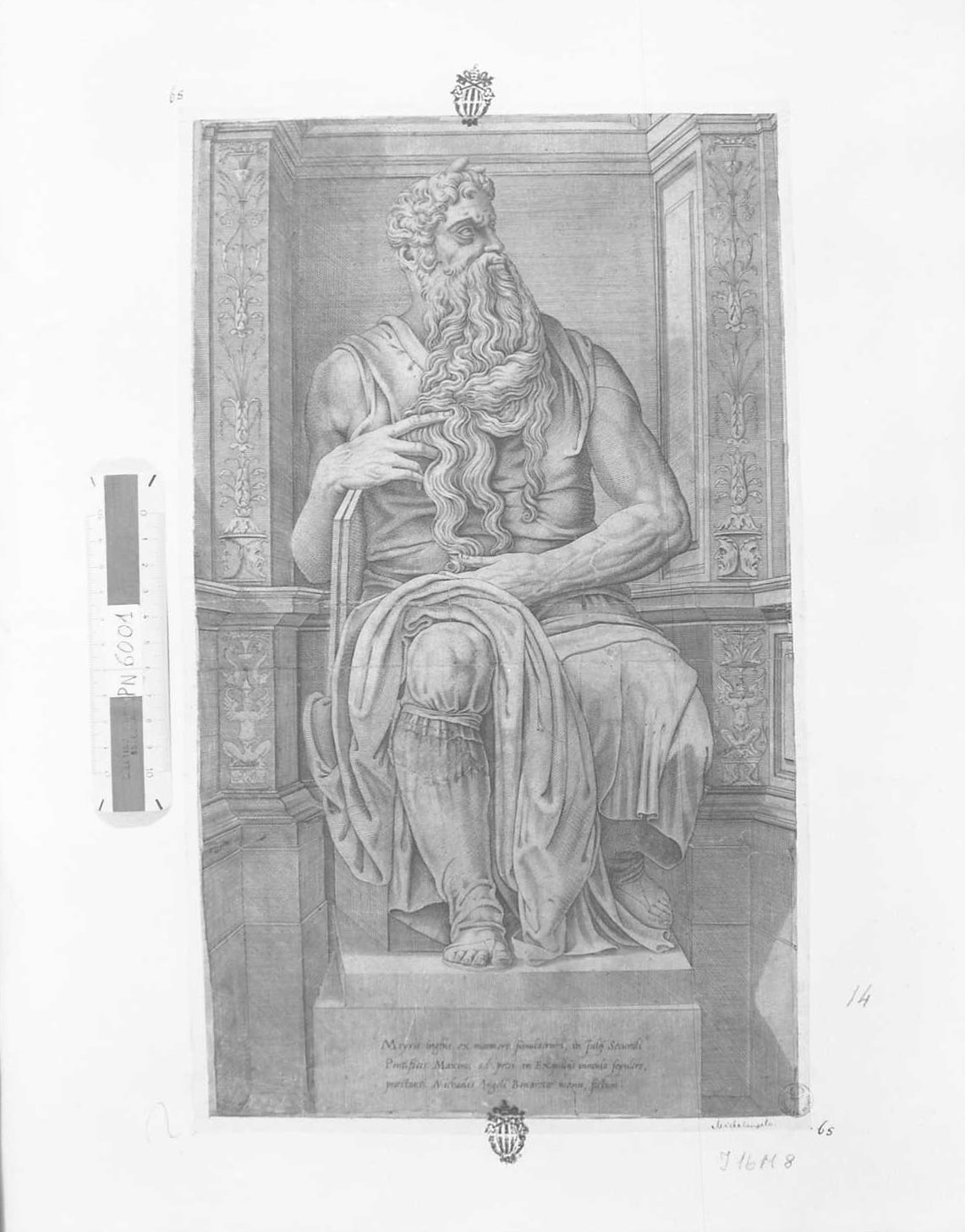 La statua di Mosè in San Pietro in Vincoli, Mosè (stampa tagliata) - ambito fiorentino (sec. XVII)