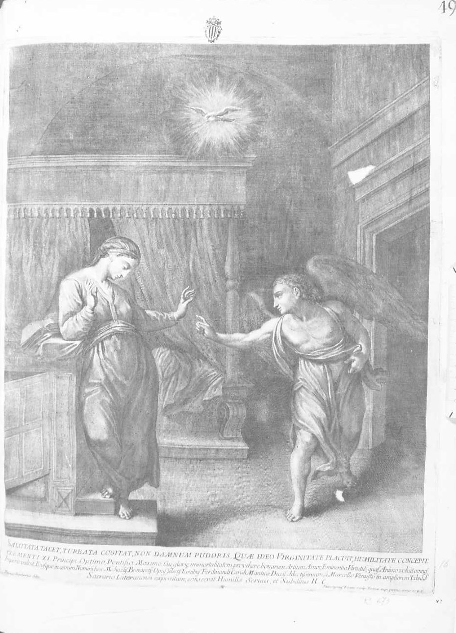 L'Annunciazione della Vergine, Annunciazione (stampa) di Rossi Girolamo (secc. XVI/ XVII)