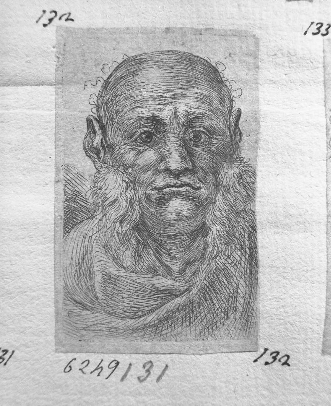 Mascherone, fregi (stampa tagliata) di Della Bella Stefano (attribuito) (sec. XVII)