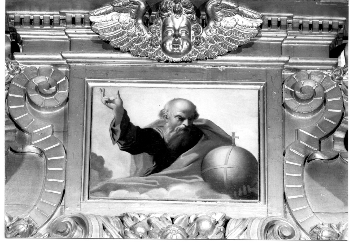 Dio Padre benedicente (dipinto) di Mazzuoli Giuseppe detto Bastarolo (sec. XVI)