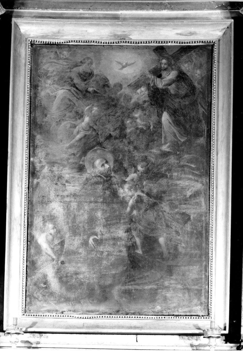 Sant'Ignazio di Loyola in adorazione della Trinità (pala d'altare) di Bambini Jacopo (primo quarto sec. XVII)