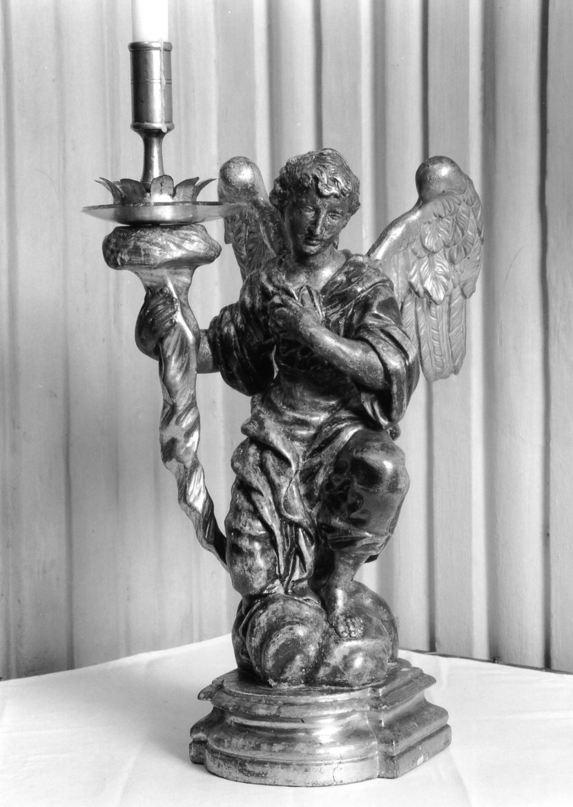 angioletto reggicandelabro (scultura) - ambito bolognese (secc. XVIII/ XIX)