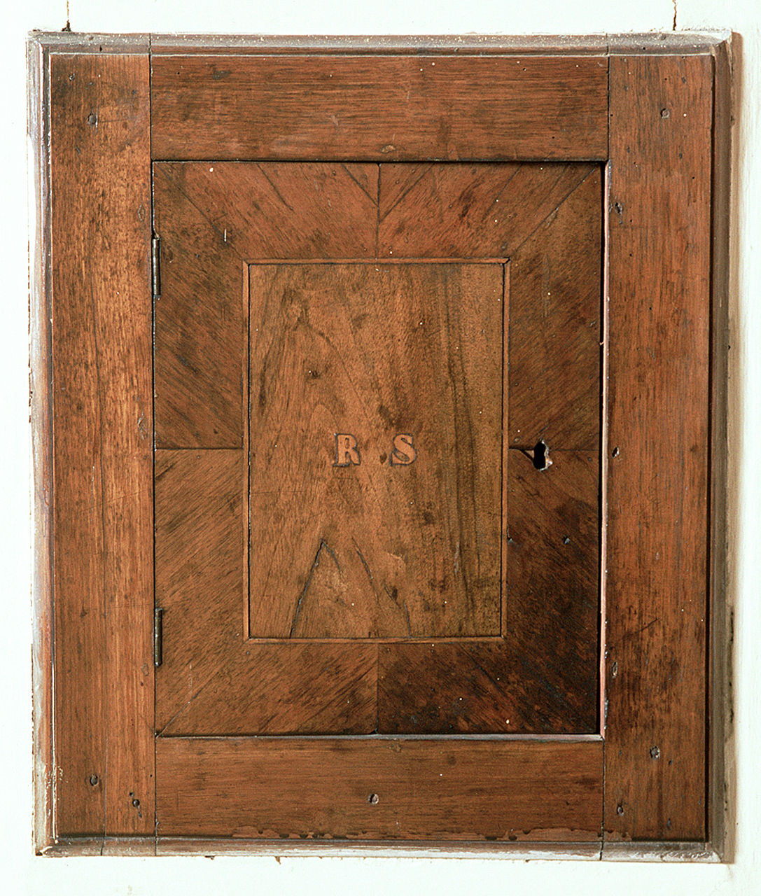 anta di armadietto per oli santi - manifattura ferrarese (sec. XIX)