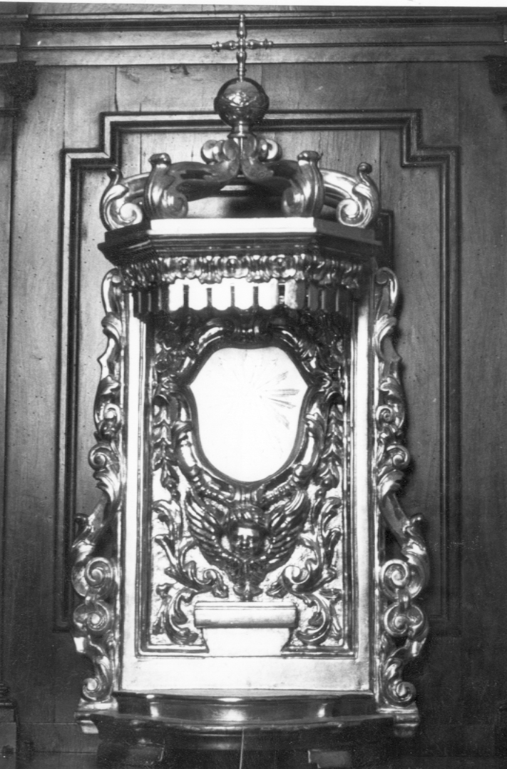 tronetto per esposizione eucaristica - a edicola - produzione bolognese (primo quarto sec. XVII)