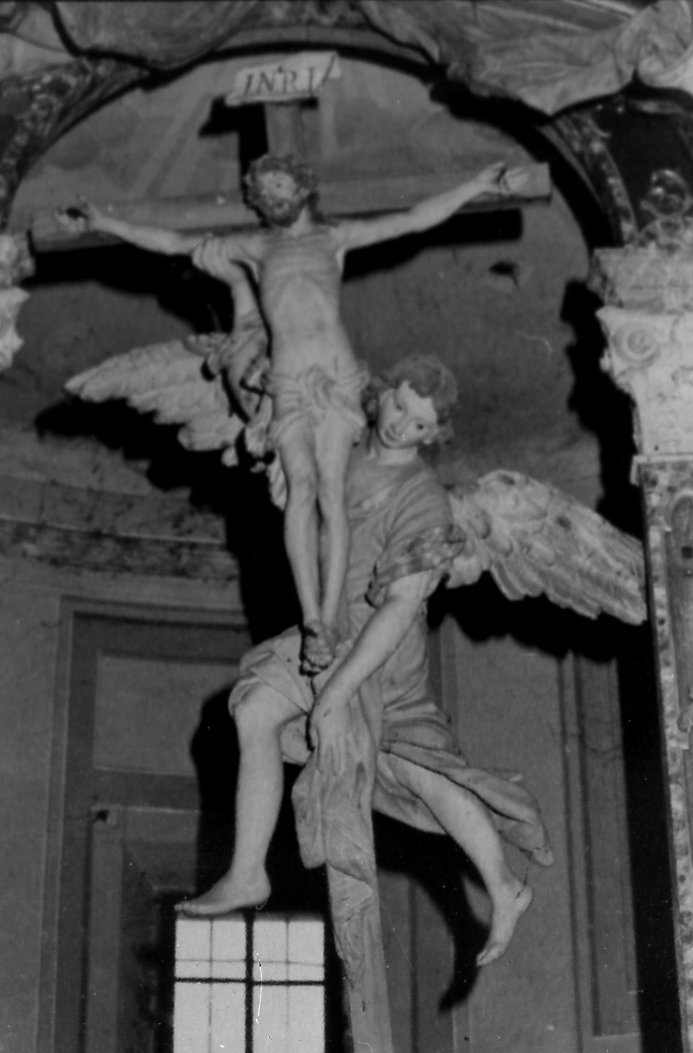angelo con Crocifisso (scultura) di Toselli Nicola, Toselli Ottavio (sec. XVIII)