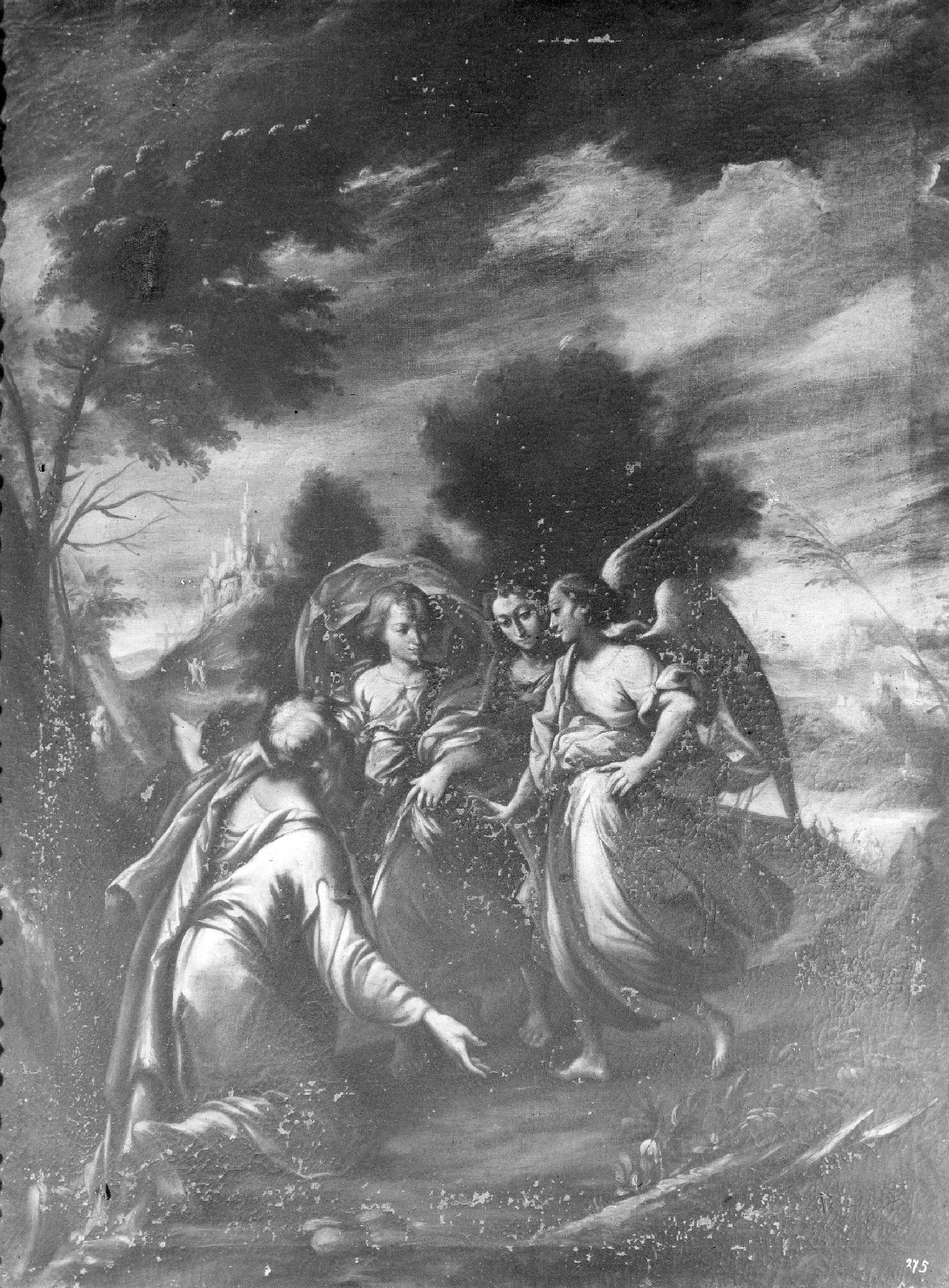 Abramo e i tre angeli (dipinto) di Donducci Giovanni Andrea detto Mastelletta (attribuito) (prima metà sec. XVII)
