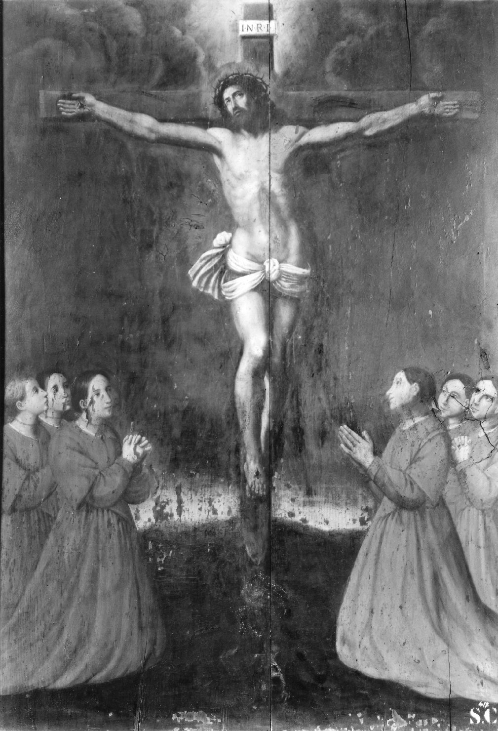 Cristo Crocifisso/ putte di Santa Croce (dipinto) di Reni Guido (scuola) (sec. XVII)