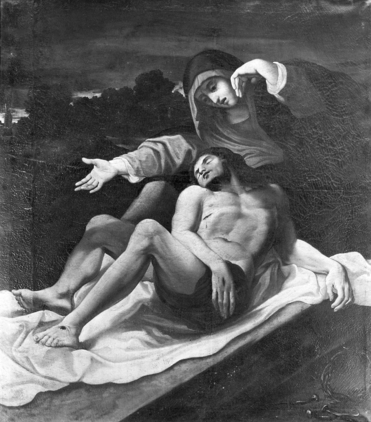 Cristo deposto dalla croce (dipinto) di Garbieri Lorenzo (attribuito) (sec. XVII)