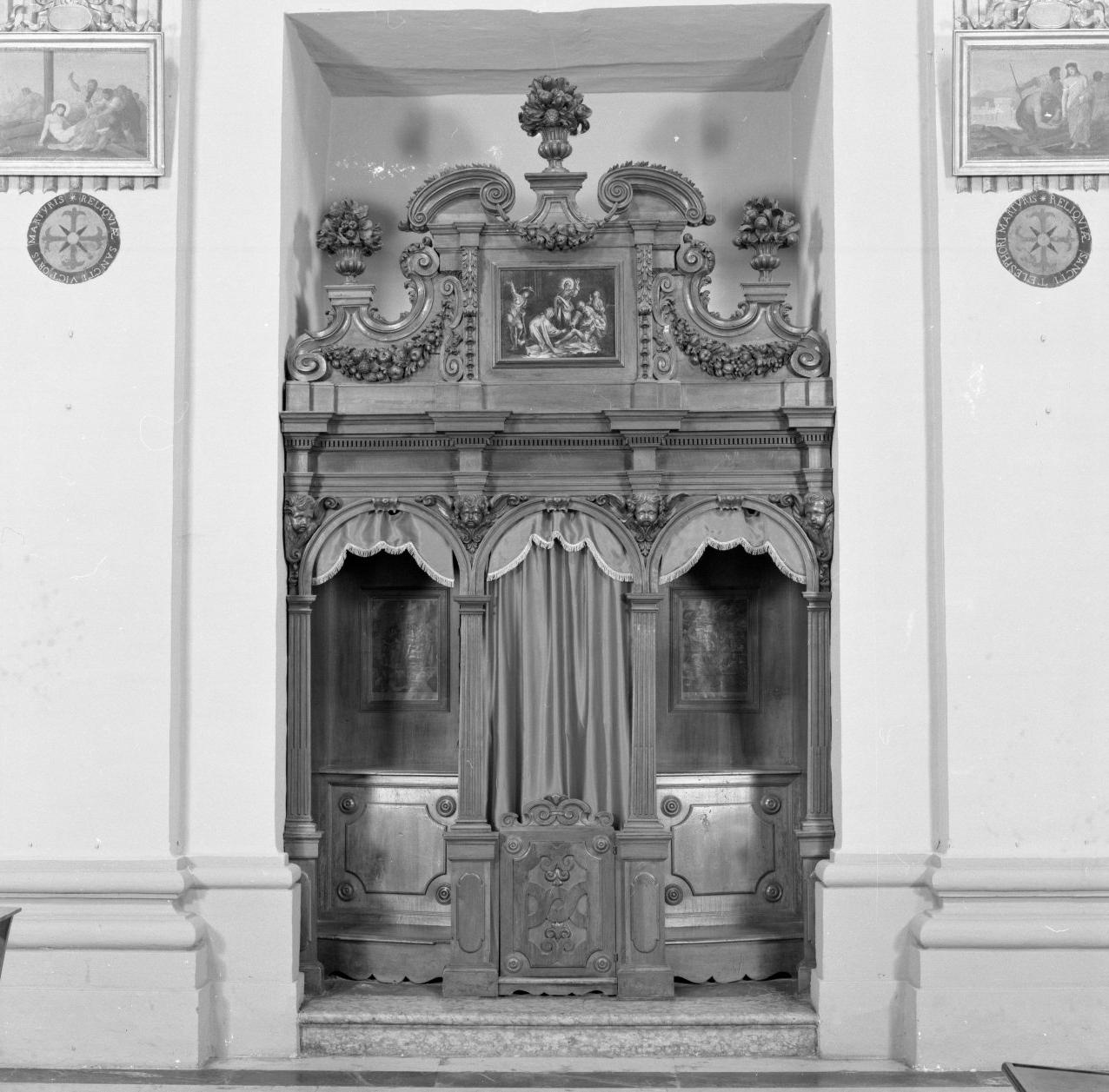 confessionale, serie di Menegatti Giuseppe, Ubaldino Roberto, Tampieri Carlo, Valentino di Santa Perpetua fra' (sec. XVII)