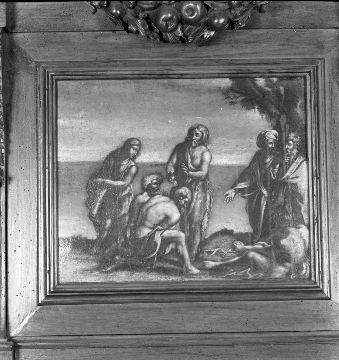 Battesimo di Cristo (dipinto, elemento d'insieme) di Menegatti Giuseppe (sec. XVII)