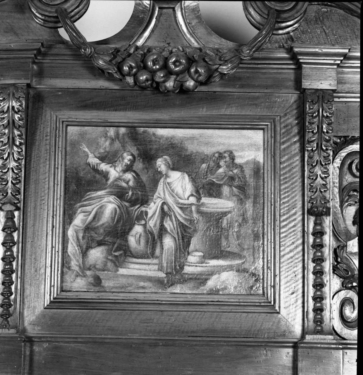 Cristo e la Samaritana (dipinto, elemento d'insieme) di Menegatti Giuseppe (sec. XVII)