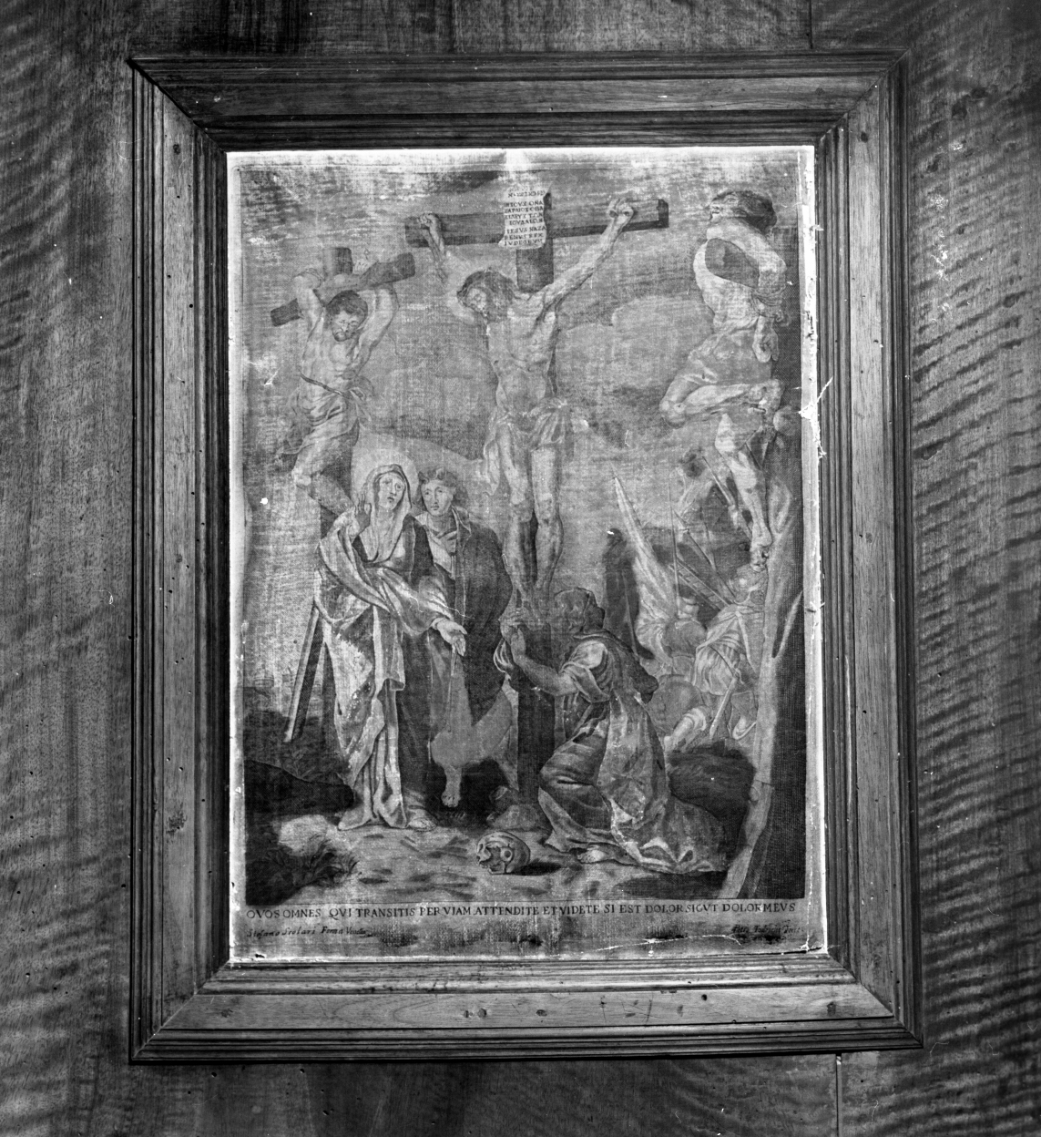 crocifissione di Cristo con la Madonna e santi (oggetto devozionale incorniciato, elemento d'insieme) di Tedeschi Pietro, Scolari Stefano (seconda metà sec. XVII)