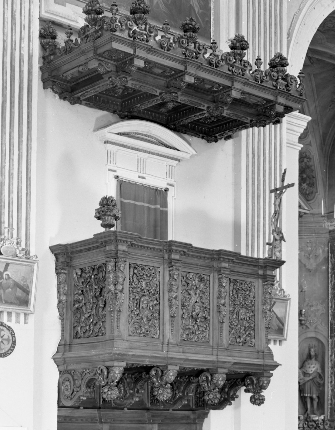 pulpito di Menegatti Giuseppe, Tampieri Carlo, Valentino di Santa Perpetua fra' (sec. XVII)
