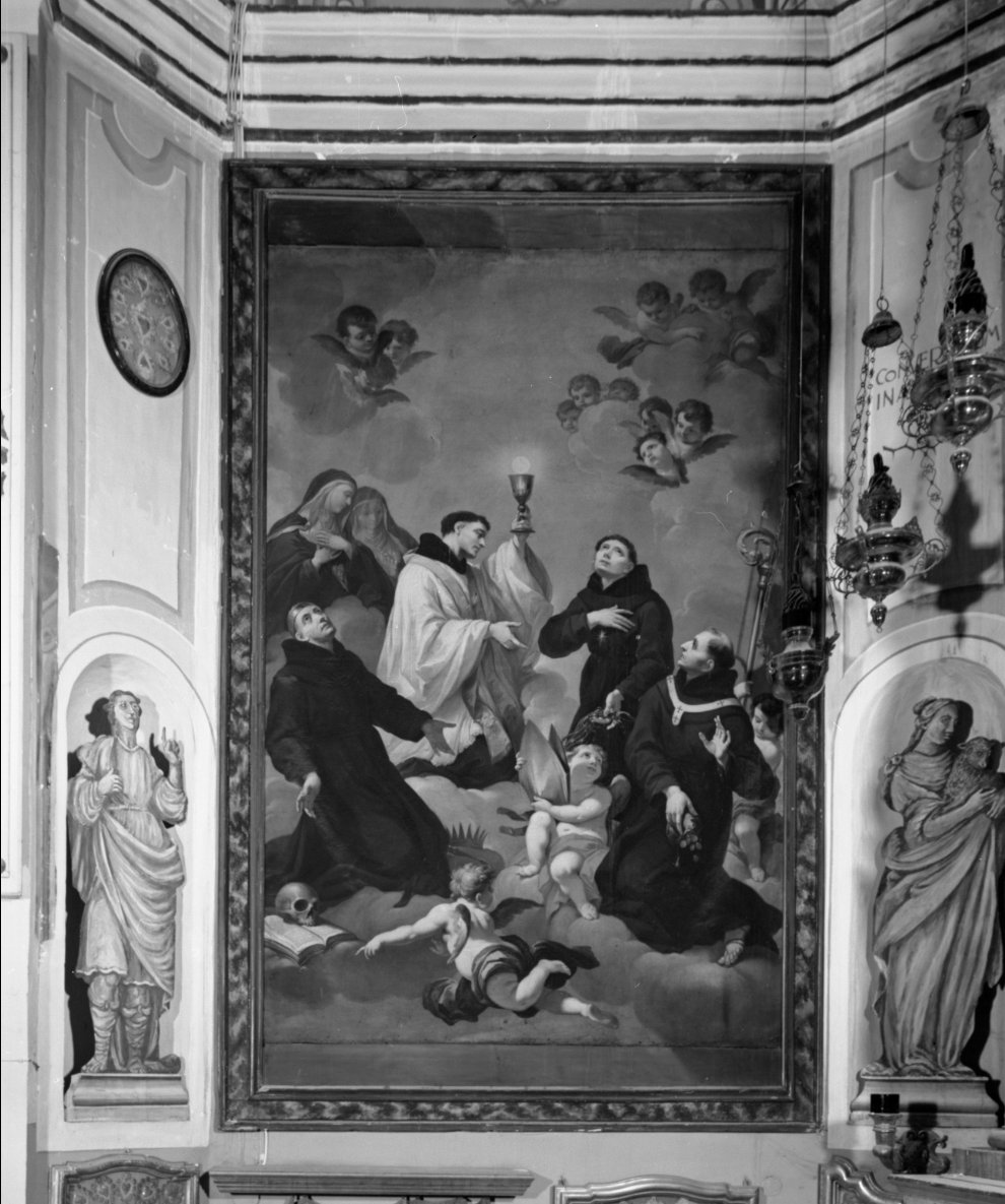 Il sacramento adorato dai Santi Agostiniani (dipinto) di Soderini Mauro (sec. XVIII)